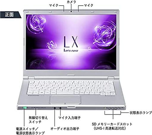 ■Panasonic レッツノート CF-LX6／Win11 Pro搭載／office 2021／第七世代Core i5 2.6GHz ／8GBメモリ／SSD256GB ／Webカメラ／14インチFHD／内蔵WiFi／Bluetooth／HDMI