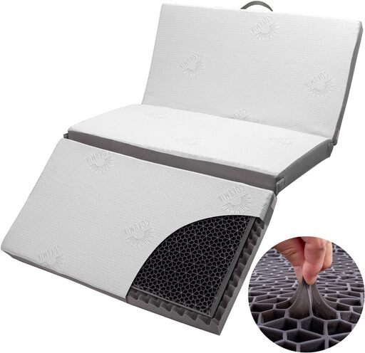 【新品・未開封】GOKUMIN マットレス 高反発 2層構造 三つ折り セミダブル (整体師と開発のジェル素材と高反発ウレタン素材の画期的な新感覚マットレス) ベッド 敷布団 腰痛