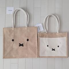 Miffy ☆ ミッフィー  ジュートバッグ МとＳ２個セット ...