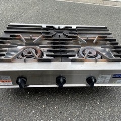 ■中古品 マルゼン ガステーブルコンロ RGC-096D 2021年製 LPガス 900ｘ600ｘ200ｍｍ 3口コンロ 卓上コンロ 動作問題なし■