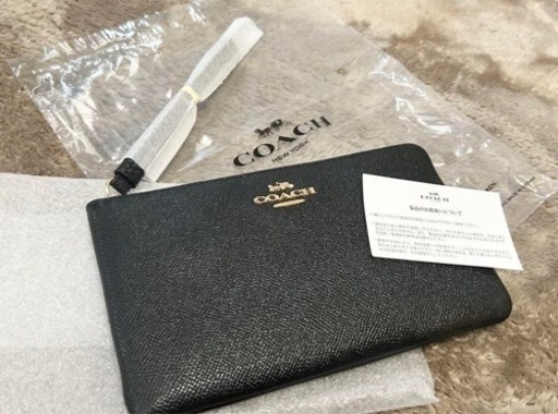 COACH新品未使用☆ポーチクラッチバッグ黒定価25300円コーチ