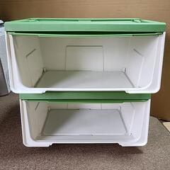 衣類収納ケース　緑2個セットの画像