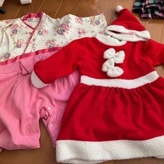 袴ロンパース　サンタ服