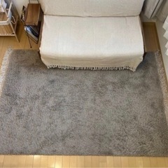 【美品】ウィルトン織りフリンジ付きラグ