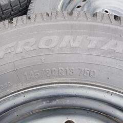 22年製バリ山スタッドレスタイヤ 145 80R13 ナット付きの画像
