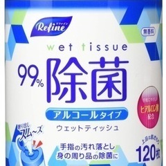  ウェットティッシュ アルコール 99%除菌 ボトルタイプ 120枚