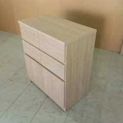 未使用訳あり スクエアキャビネット　幅70引出　ナチュラル スクエア 収納キャビネット キッチン 収納棚 キッチン収納 収納家具