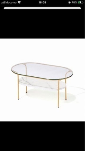 Francfranc  レガート コーヒーテーブル S （ゴールド×マーブル）