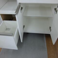 R201 NITORI 最高級 LIGARE GLシリーズ、壁面キッチンボード、幅160cm Used・美品の画像