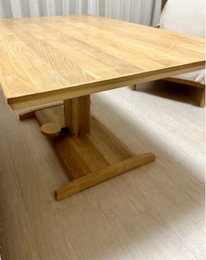 【定価7万円】北欧風ガス圧式フットペダル昇降テーブル