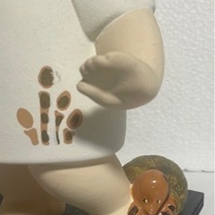【貴重】昭和レトロな置物3個セット　博多人形×2、陶器のネズミの画像