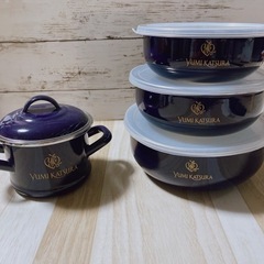 ▪新品未使用品▪桂由美▪ホーロー製▪4点セット