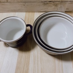 ▪新品未使用品▪桂由美▪ホーロー製▪4点セットの画像