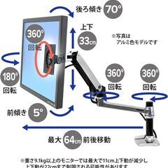 エルゴトロン LX デスクマウントアーム マットブラック 45-241-224の画像