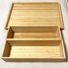 IKEA OSTBIT 竹トレイ&カトラリートレイ