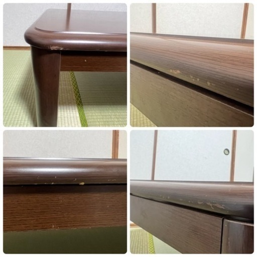 家具調こたつテーブル 120×80cm ユアサ コード付き 布団なし