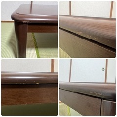 家具調こたつテーブル 120×80cm ユアサ コード付き 布団なしの画像