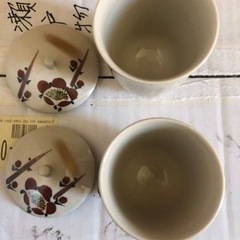 九谷焼　夫婦湯呑み　鳶実働組合　総会記念　ノベルティの画像