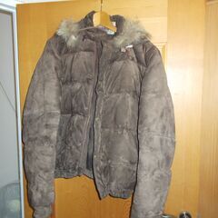 【難あり】茶系フード付きジャンパー　Lサイズ