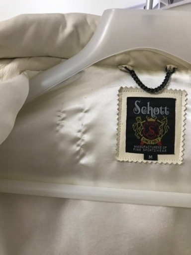 【送料無料】schott レザーダウン　白　Mサイズ