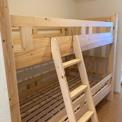 ※取引中※【木製2段ベッド】安心90mm角柱・耐荷重900kg！