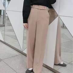 ナイスクラップ キレイめスラックス モカ