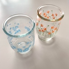 飾りビン　お花　レトロ柄　2個セット