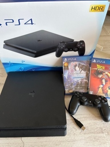 PlayStation4 ジェット・ブラック 500GB CUH-2200AB01 ソフト２本付き