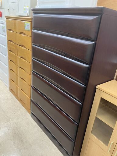 7段ハイチェスト 大型収納 桐 No.357● ※現金、クレジット、ぺイペイ、スマホ決済対応※