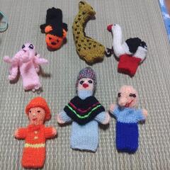 　手作り指人形とぬいぐるみの画像