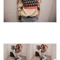 韓国ファッション セーターの画像