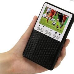 ①テレビラジオ、3型液晶ポータブルワンセグTV/FM・AMラジオ APR-02B 　AM放送をFMで聴ける「ワイドFM」も。の画像