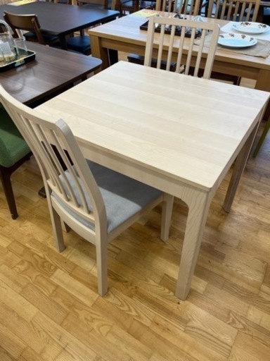 N501★IKEA（イケヤ）製★伸長式ダイニング３点セット★ダイニング★幅800ｍｍ