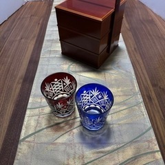テーブルランナー　コースター2枚　帯金色系豪華リメイク