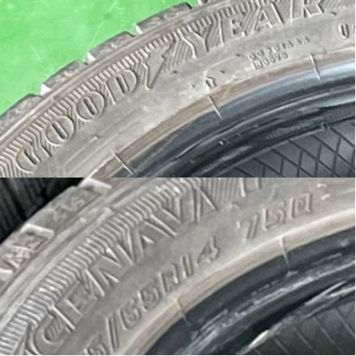 グッドイヤー　アイスナビ　スタッドレスタイヤ  サイズ　155/65R14 製造年　2021年20週➕2021年47週 4本セット 