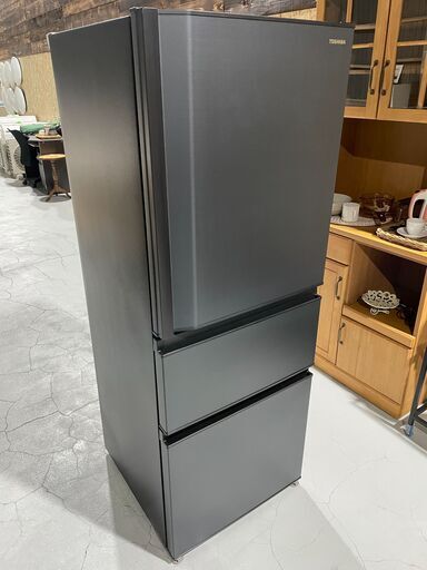 商談中★東芝★ 326L 3D冷蔵庫 2022年 GR-T33SC（KZ）自動製氷機能 マッドチャコール 新生活 生活家電 キッチン 福島 郡山市 a