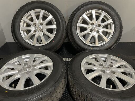 タイヤ未走行に近い【GOODYEAR ICENAVI7 175/70R14】スタッドレス【Weds ravrion 14インチ 5.5J4HPCD100+38】21年製 シエンタ等　(MTC383)