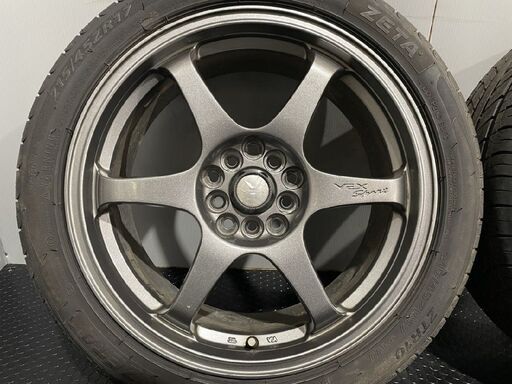 【ZETA ZTR10 215/45ZR17】夏タイヤ【VEX sport 17インチ 7J5HPCD100/114.3+48】バリ溝 プリウス インプレッサ レガシィ等　(TB918)