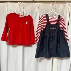 未着用✳︎ミキハウス　ジャンパースカートセットの画像