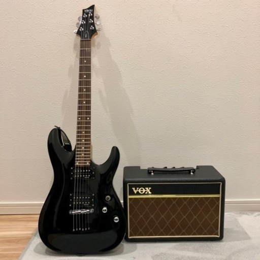 【中古】ギター SCHECTER ( シェクター )  OMEN-6 Black＆アンプ VOX V9106 Pathfinder 10