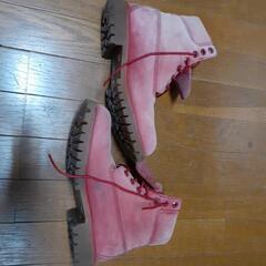 期間限定値下げ　ティンバーランド　赤スウェード　色あせあり。　27センチ？の画像