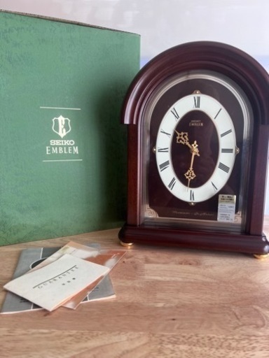 【美品】レトロ アンティーク SEIKO EMBLEM 置き時計 HW415B