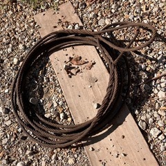 玉掛けワイヤー　ワイヤーロープ　直径約11mm 長さ11m 倒木...