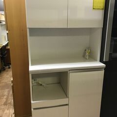 【FU635】★土井インテリヤ工業 2枚扉食器棚 ホワイト