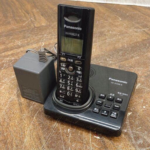 12/10終NH Panasonic/パナソニック コードレス電話機 VE-SV08-K 専用ACアダプター付き 動作確認済 菊TK