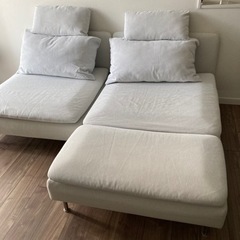 IKEA ソファ　2人掛けソファ　寝椅子付き　ホワイト　SÖDERHAMN 