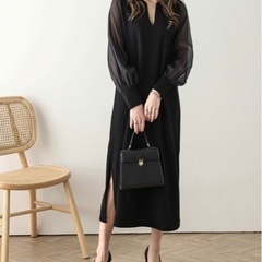 【値下げ！】美品！シフォンスリーブワンピースの画像