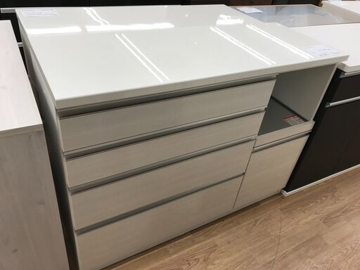 ★ジモティ割あり★ 高橋木工所 レンジ台 ホワイト H90×W120.5×D45 クリーニング済み KJ3618