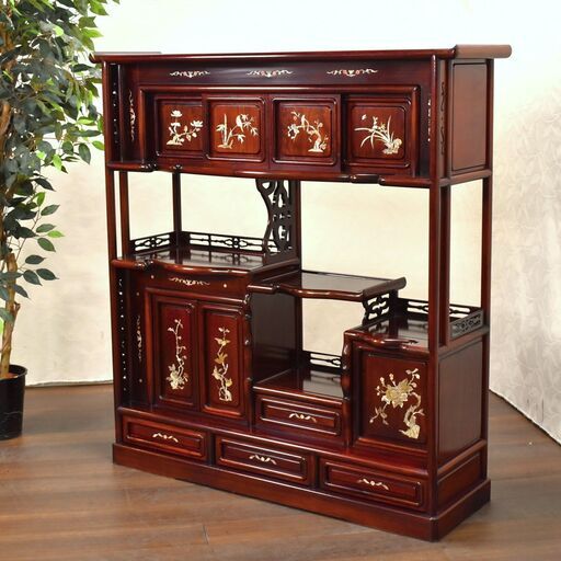 茶箪笥 飾り棚 和風 民芸調 違い棚 木製 収納棚 【こちらは店舗です。浜村鹿野温泉ICから3分 買取本舗 宮本リサイクル 営業時間9～19時 定休日水曜のみ←連絡できませんm(_ _)m】 茶箪笥 飾り棚 和風 民芸調 違い棚 木製 収納棚 【こちらは店舗です