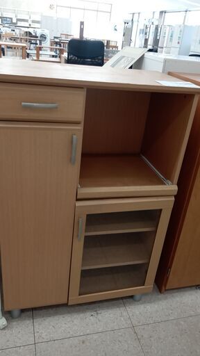 ★ジモティ割あり★  レンジ台 ナチュラル H108.5×D40×W71 クリーニング済み TJ2930